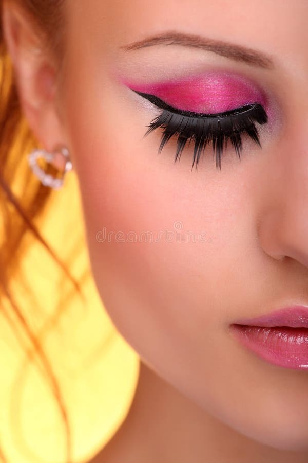 Half of female face stock photos