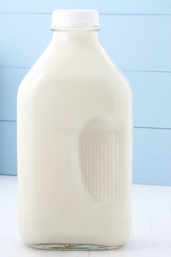Half Gallon Cartons of Lactose Free Reduced Fat Organic Milk on Fridge