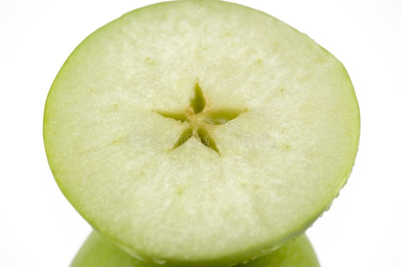 Half of green apple stock image. Image of diet, delicious 2132605