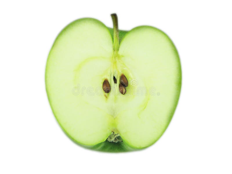 Half of the green apple.