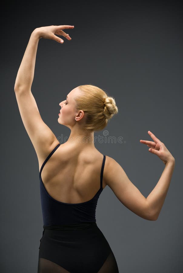 Portrait of Dancing Female Dancer with Up Stock Image - Image of ballet, female: 33919715