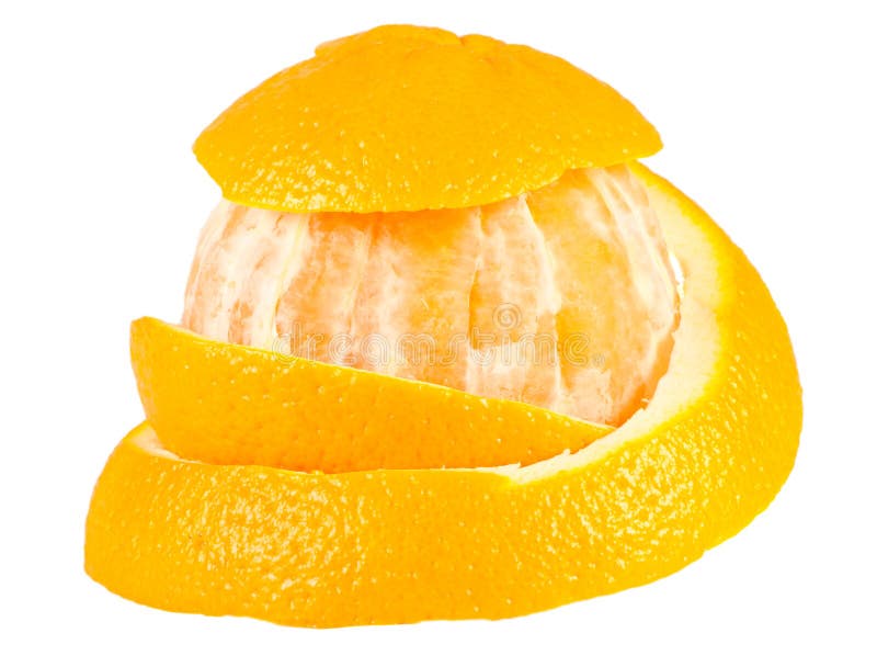 Half peeled orange