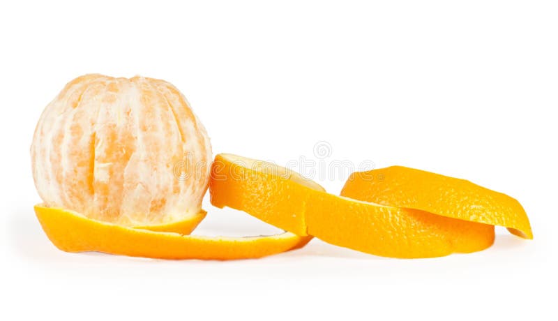 Half peeled orange