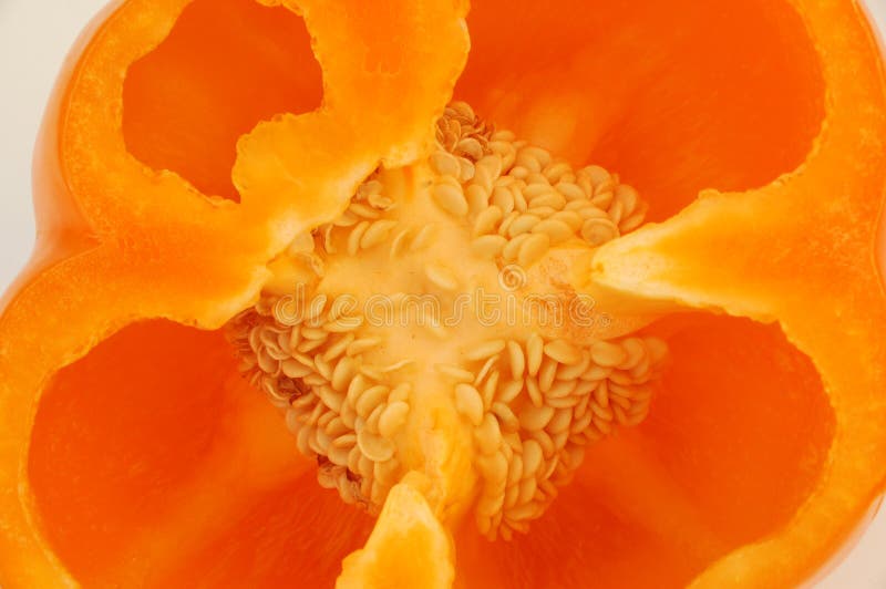 Inside the orange pepper. Inside the orange pepper