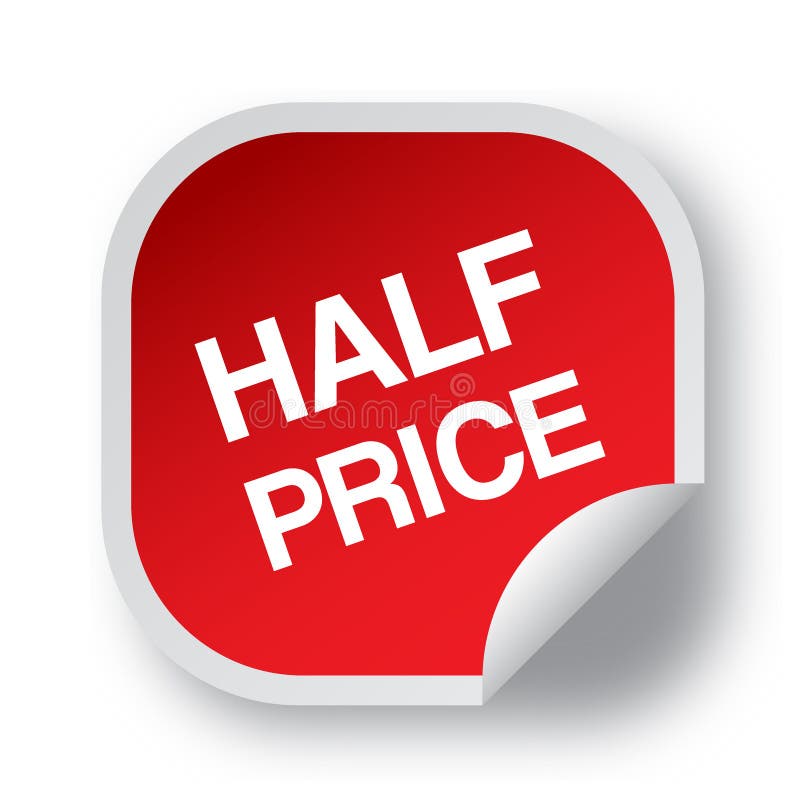 Half price sticker stock illustration. Illustration of offer 123198378