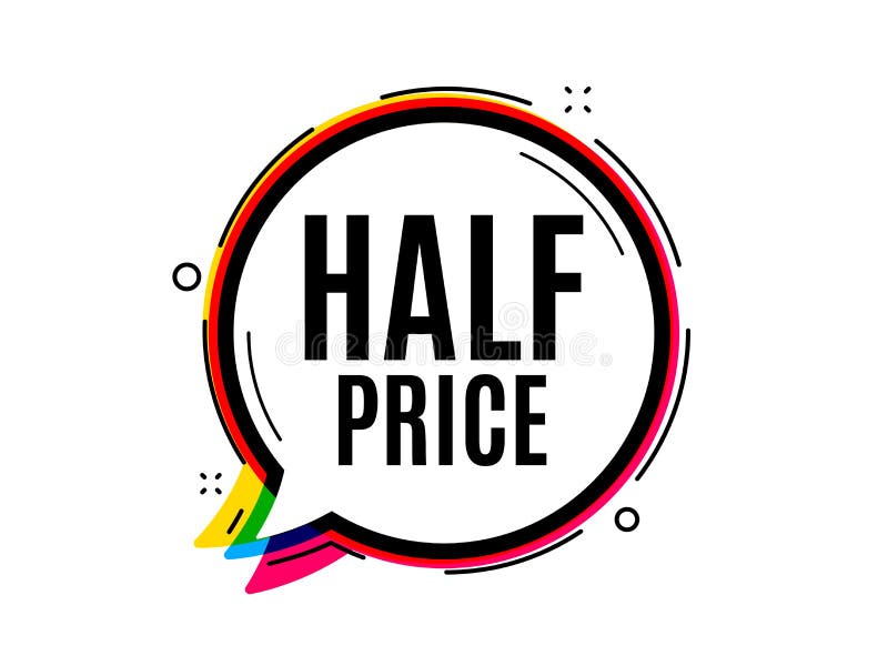 Half Price. Special offer sale sign. Vector royalty free illustration