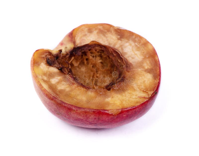 Rotten Nectarine Isolated On White Background Stock Photo Image of