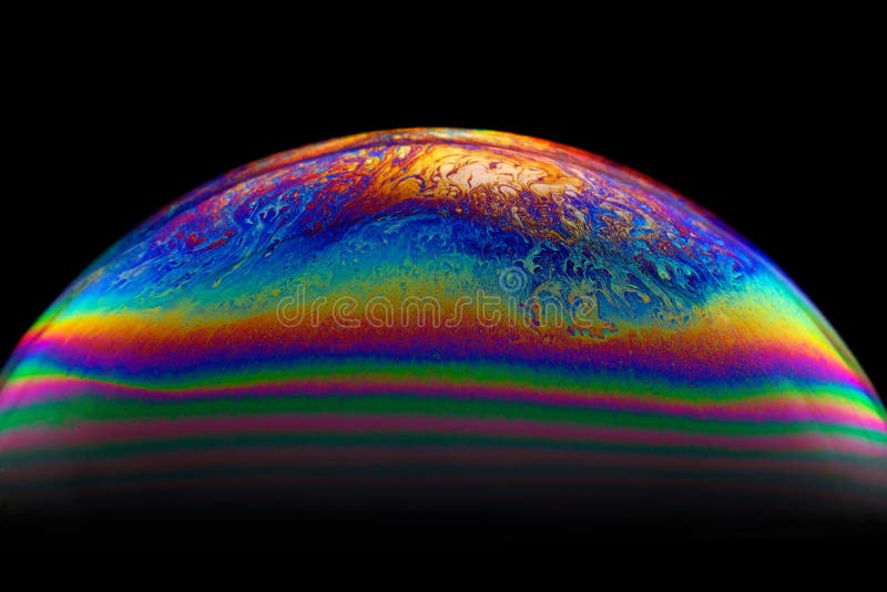 Half soap Bubble Ball abstract background. Model of Space or planets universe cosmic stock illustration