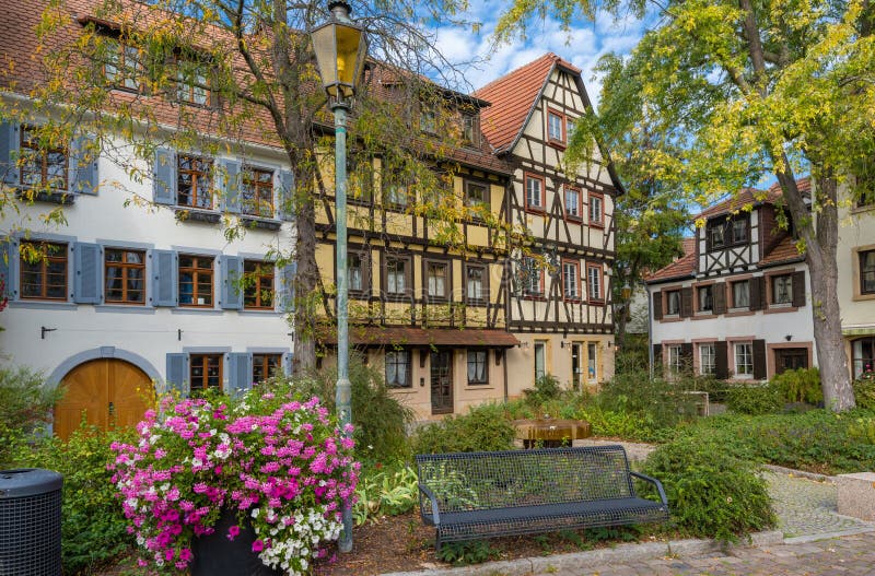 Half-timbered houses in the historic old town of Neustadt an der Weinstrasse, Rhineland-Palatinate, Germany. Half-timbered houses in the historic old town of Neustadt an der Weinstrasse, Rhineland-Palatinate, Germany