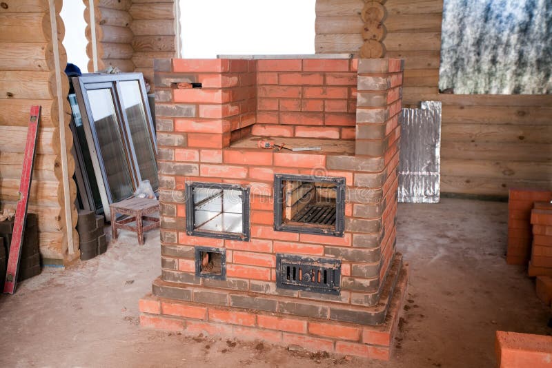 Half Unfinished Brick Stove Stock Image Image of indoors, place 41082443