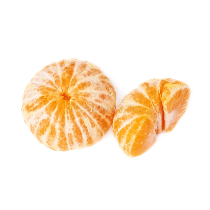 Half And Fresh Juicy Tangerine Fruit Isolated Over Stock Image Image
