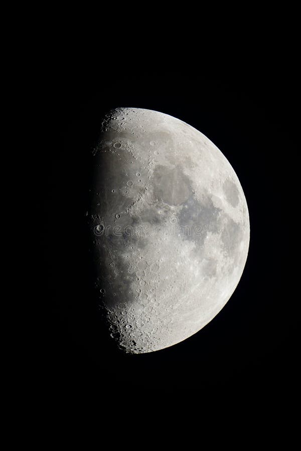 First quarter Moon stock photo