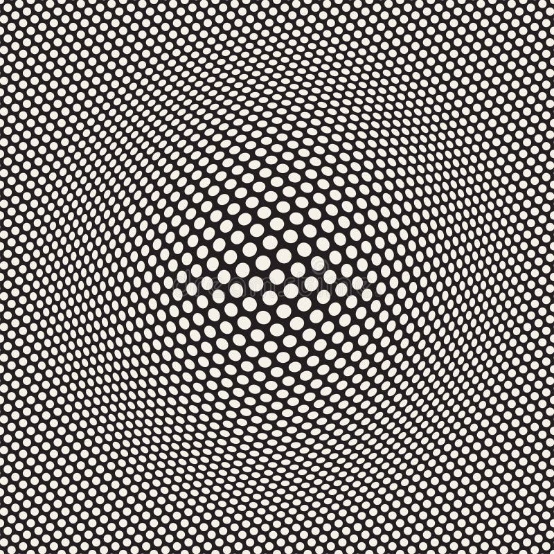 Halftone bloat effect optical illusion. Abstract geometric background design. Vector seamless retro pattern. royalty free stock photography Halftone bloat effect optical illusion. Abstract geometric background design. Vector seamless retro pattern. royalty free stock photography