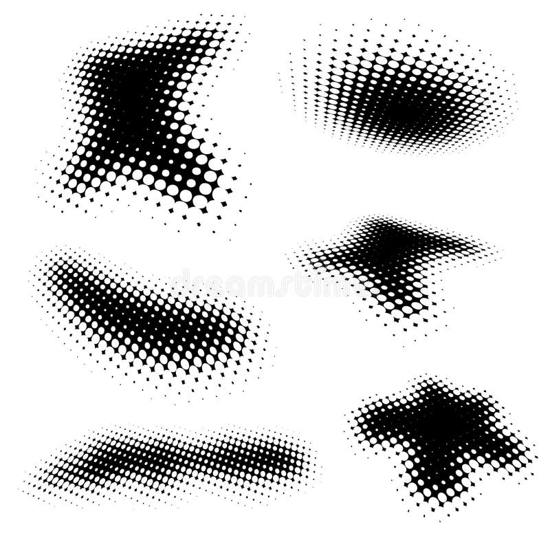 Halftone brushes vector illustration