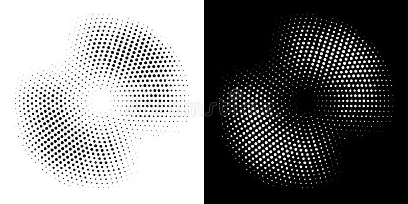 Halftone circle frame dotted background set. Round border halftone circle dots texture. Grunge circular stain. Vector. royalty free illustration