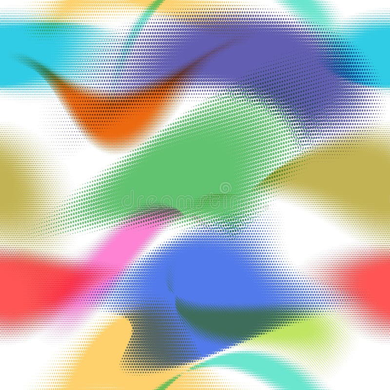 Halftone colored waves stock illustration