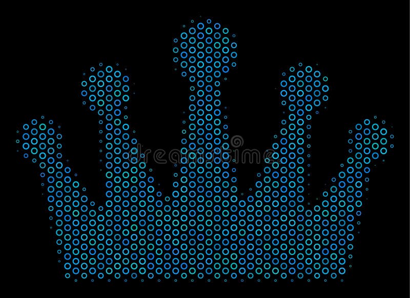 Crown Composition Icon of Halftone Spheres vector illustration