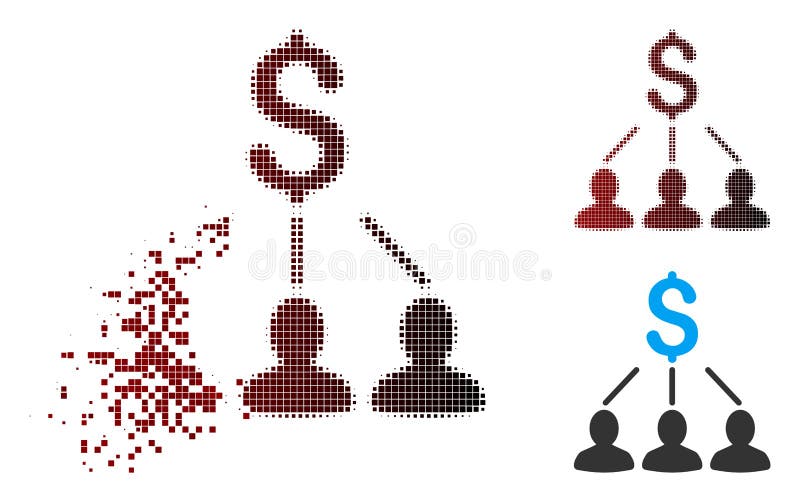 Halftone de Aandeelhouderspictogram van het Destructedpixel vector illustratie
