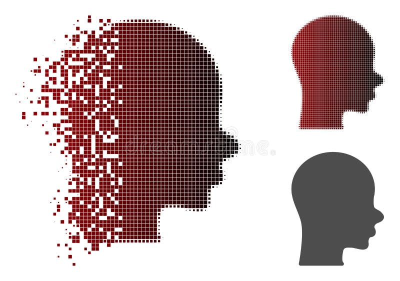 Halftone de Jongens Hoofdpictogram van het Destructedpixel royalty-vrije illustratie