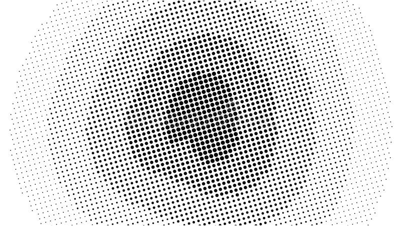 A halftone dot pattern featuring a circular gradient array of black dots on a white background dots decrease in size from the απεικόνιση αποθεμάτων