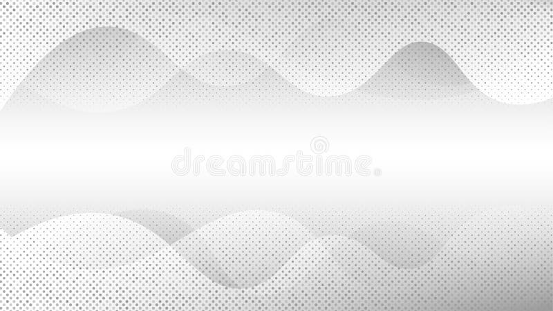 Vector Abstract Grey Gradient Background with Curves and Halftone Dots Pattern royalty free illustration