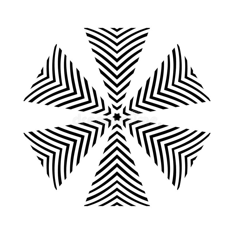 Logo or icon. abstract lines colorful light shining round shape in center, black background. royalty free illustration