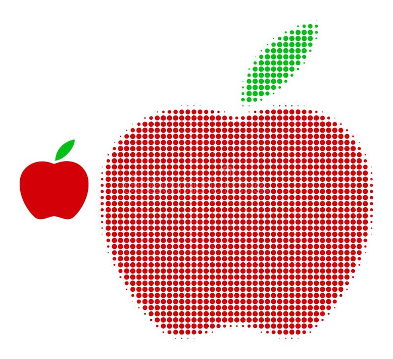 Halftone Dotted Apple Icon stock vector. Illustration of fresh 240176126
