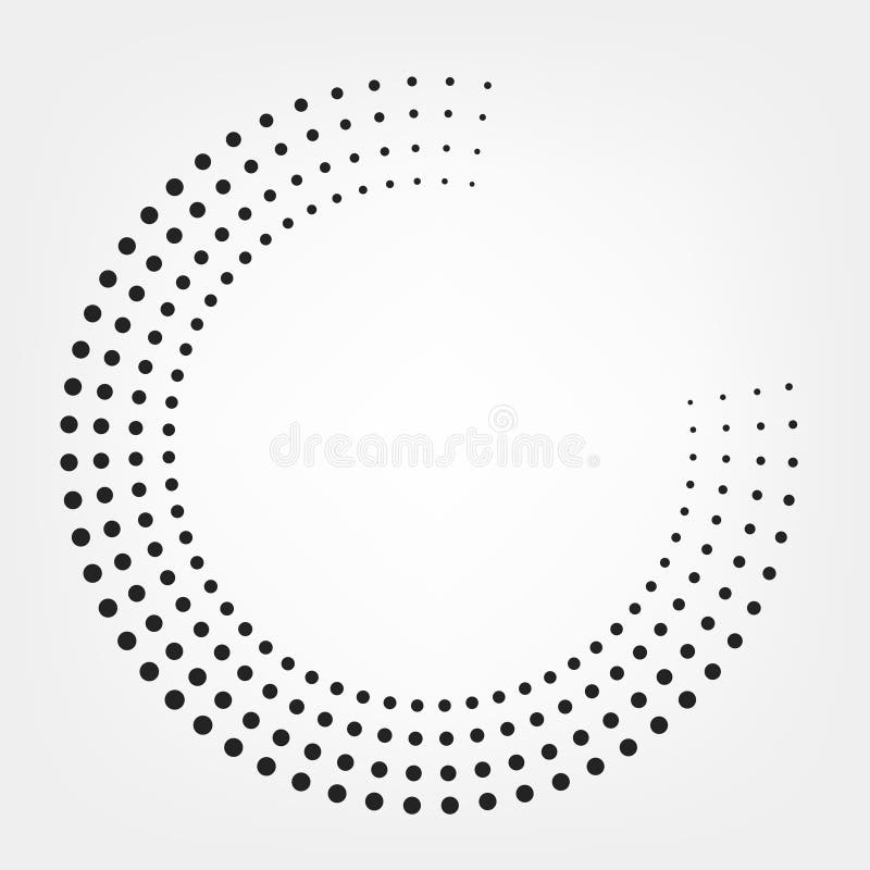 Halftone dotted dots circle background. Vector round effect stock illustration