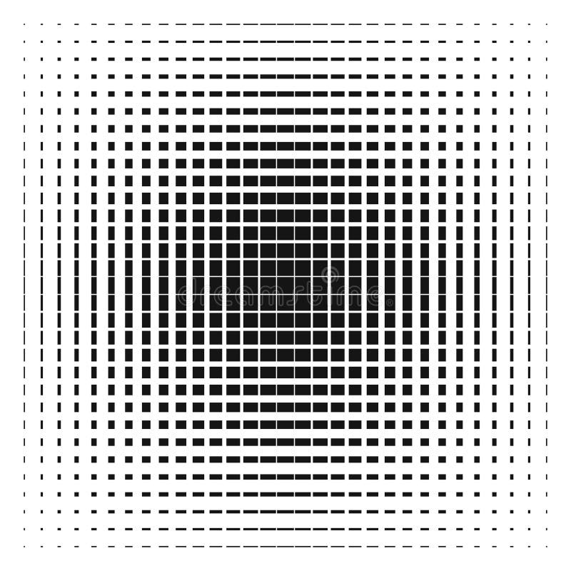 Halftone graphics with squares, monochromatic abstract element. vector illustration