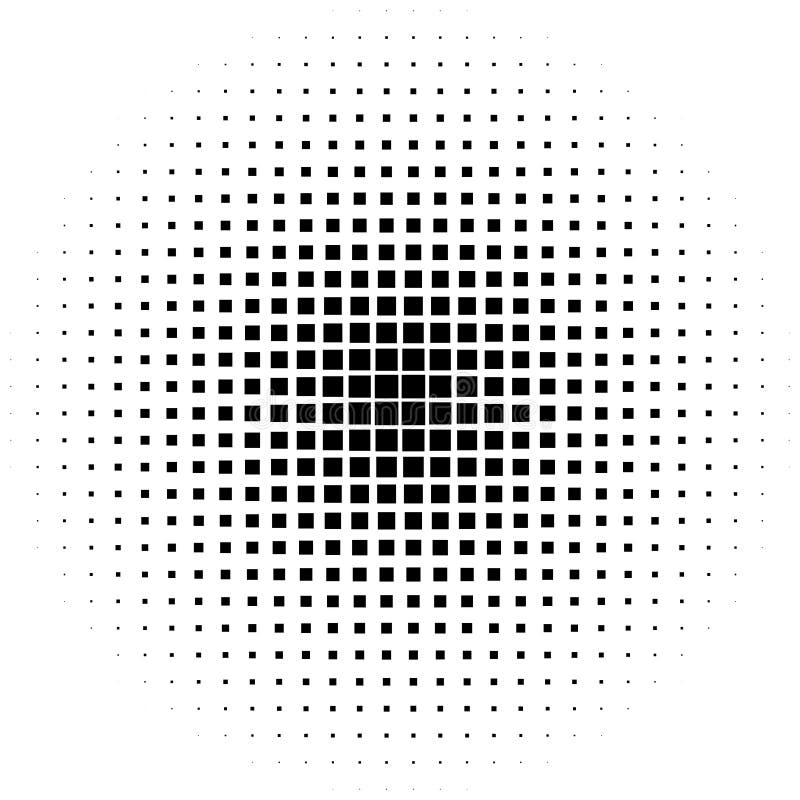 Halftone graphics with squares, monochromatic abstract element royalty free illustration