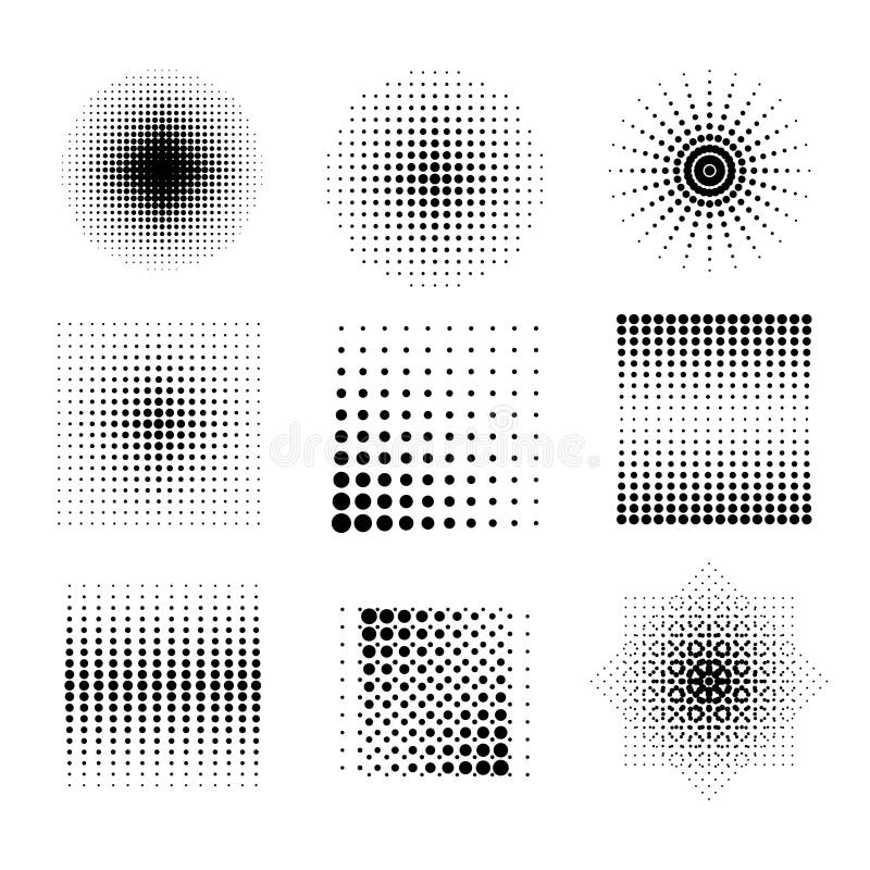 Halftone patterns stock illustration