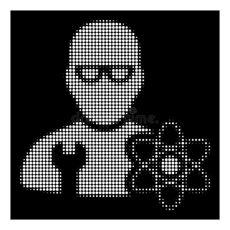 White Halftone Power Engineer Icon vector illustration