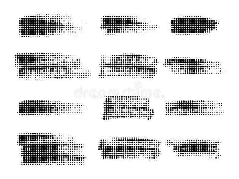 Halftone Punkte in Linien Pinselstriche Grafikdesign-Element Vector lizenzfreie abbildung
