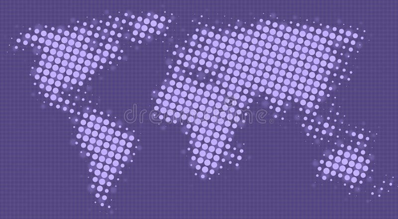 Halftone puntenkaart van de wereld stock illustratie Halftone puntenkaart van de wereld stock illustratie