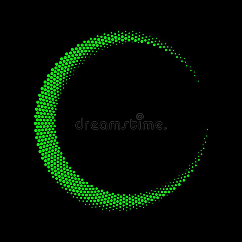 Halftone Round As Icon or Background. Green Abstract Vectors Circle Frame  with Dots As Logo or Emblem Stock Vector - Illustration of decorative,  energy: 172088740