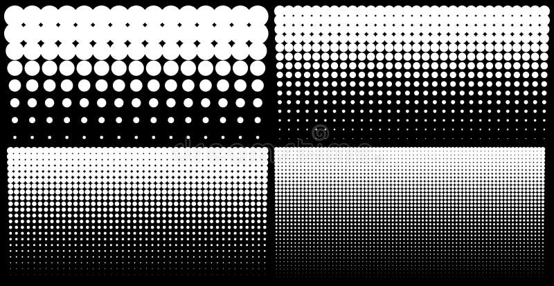Set semitonuri de puncte de gradient vertical în fundal șabloane orizontale utilizând model puncte semitonuri. vector royalty free illustration