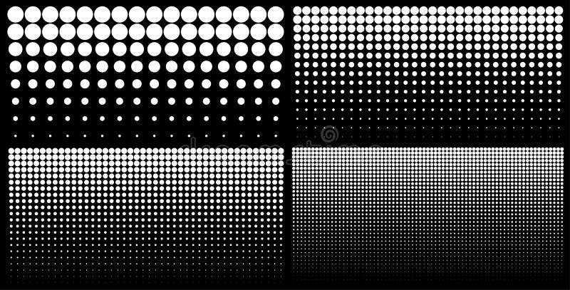 Set semitonuri de puncte de gradient vertical în fundal șabloane orizontale utilizând model puncte semitonuri. vector vector illustration