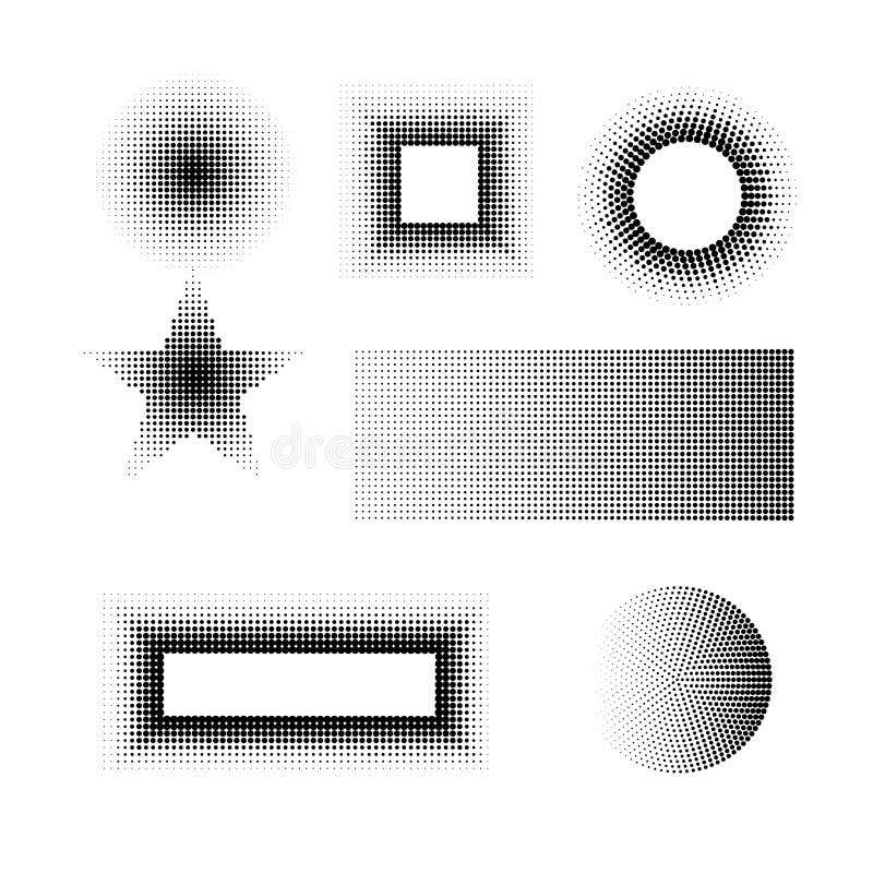 Halftone shadow gradient doted frame banner vector illustration