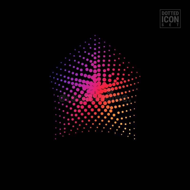 Halftone Vector op Pijl op Zwarte Achtergrond wordt geïsoleerd die De moderne Heldere Gradiënt verdraaide Spiraalvormige Halftone stock illustratie Halftone Vector op Pijl op Zwarte Achtergrond wordt geïsoleerd die De moderne Heldere Gradiënt verdraaide Spiraalvormige Halftone stock illustratie