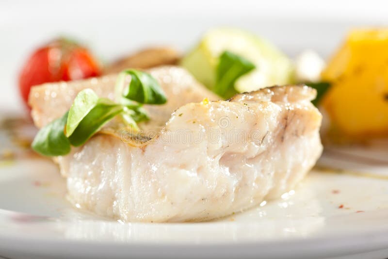 Halibut Steak and Vegetables Stock Photo Image of restaurant, cuisine