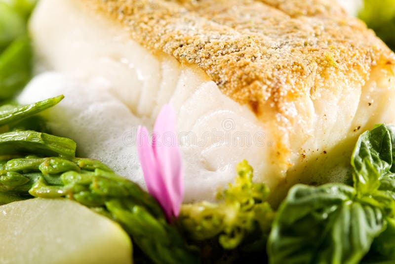 Halibut Steak and Vegetables Stock Photo Image of salad, fillet 78269954