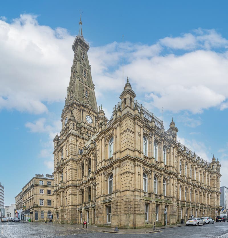 Halifax Town Hall stock image. Image of town, calderdale 244882949