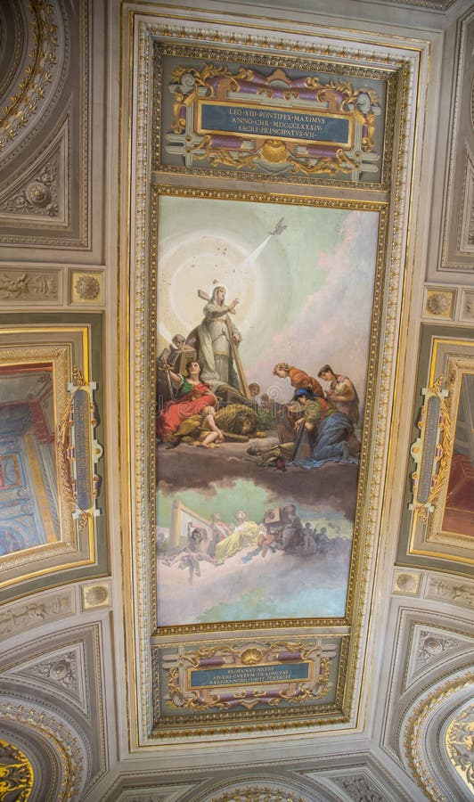 Hall Ceiling Painted in Vatican Editorial Stock Photo Image of