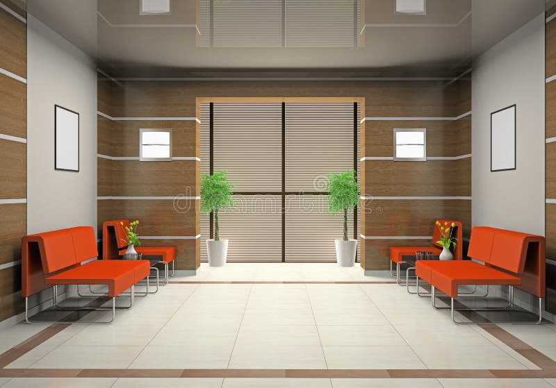 Hall a modern office royalty free illustration
