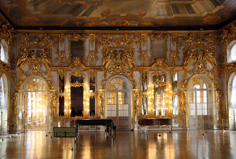 Hall palace interior in Pushkin royalty free stock photography Hall palace interior in Pushkin royalty free stock photography