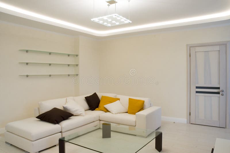 Hall with a sofa stock image. Image of space, door, living 2145081