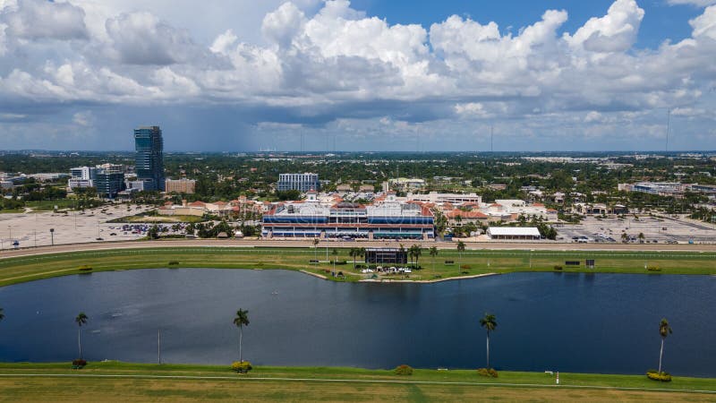 Aerial view on Gulfstream Park Racing and Casino stock photography