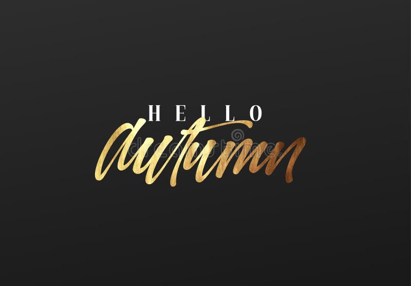 Hallen guldtext med handskriven kalligrafi. stock illustrationer