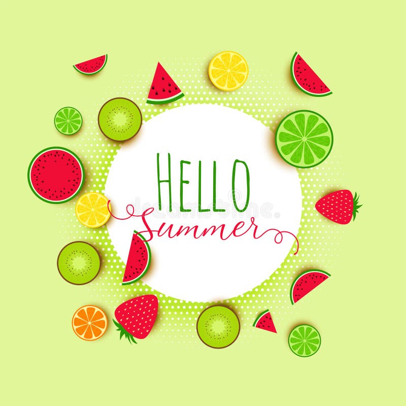 Hallo trägt Sommer Fahnenhintergrund Früchte vektor abbildung Hallo trägt Sommer Fahnenhintergrund Früchte vektor abbildung