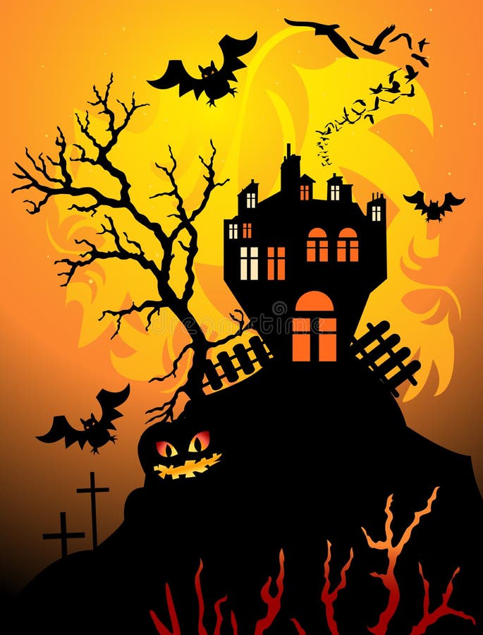 Halloween Haunted House stock vector. Illustration of house - 15634257